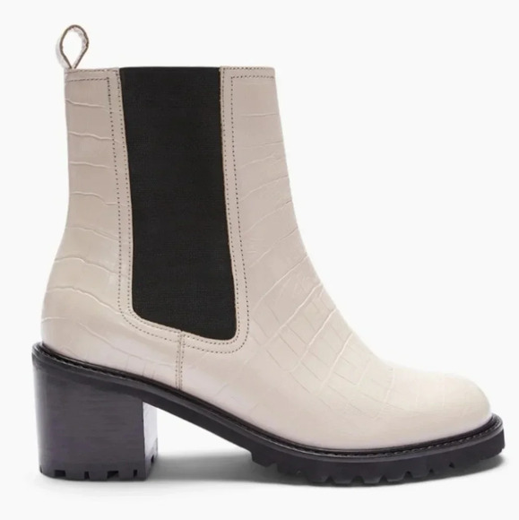 New Seychelles Far-fetched Cream Black Lug Chelsea Boots - Picture 6 of 6
